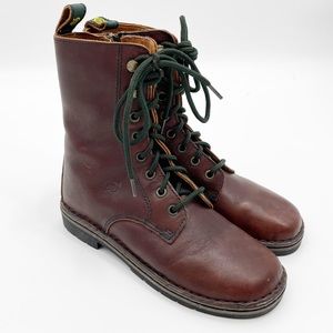 Born brown leather lace up combat military boots SIZE 7